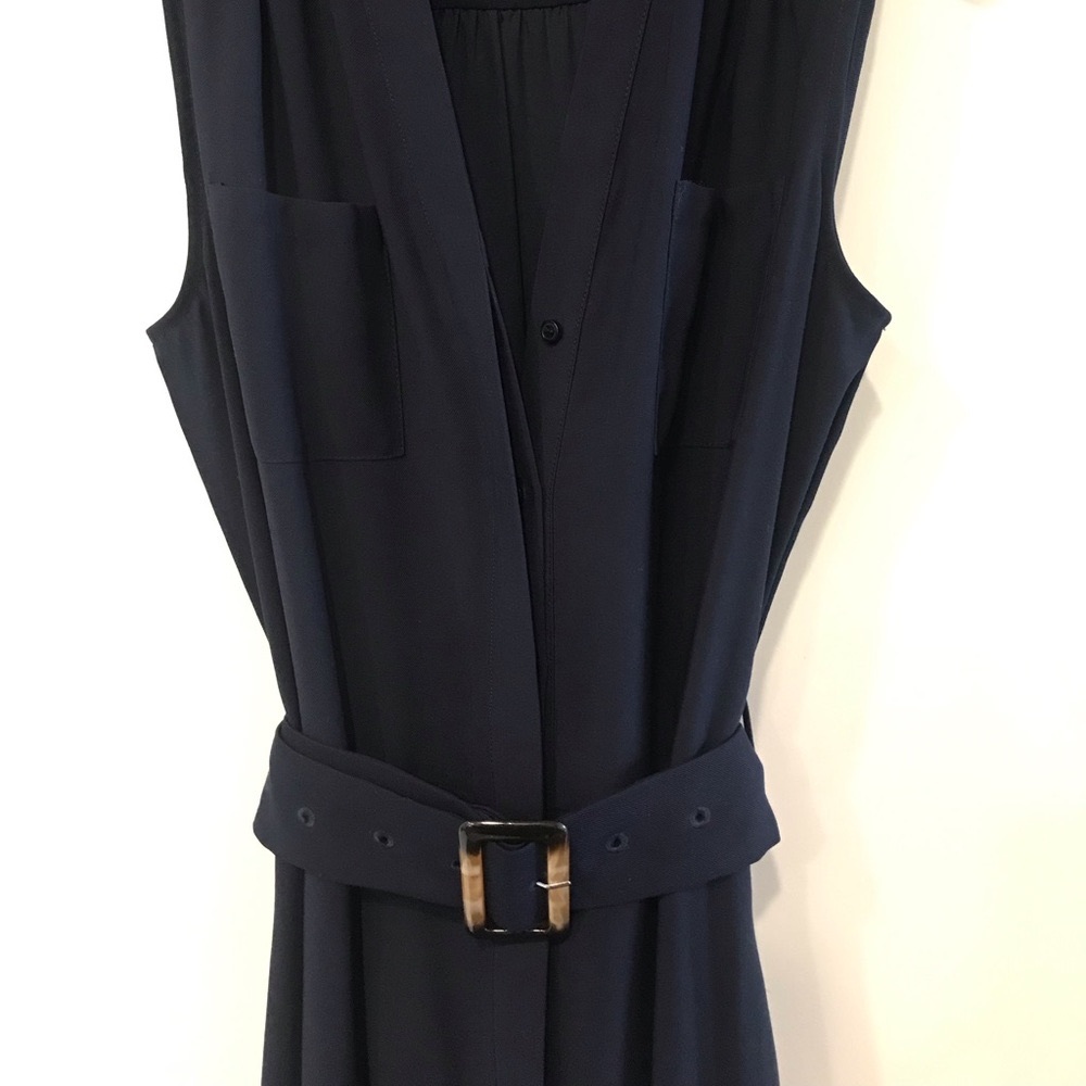 Sleeveless Navy Belted Jumpsuit